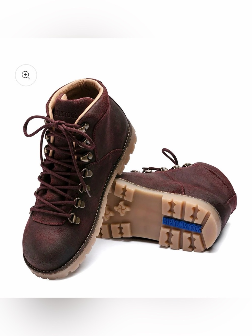 Birkenstock Jackson Lace-Up Boots in Burgundy EUC